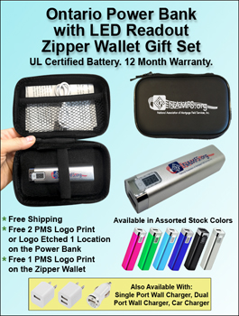 Ontario Power Bank Zipper Wallet Gift Set